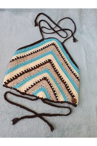 MAM Vip Handmade Halter Yaka Crop Top Büstiyer - 7