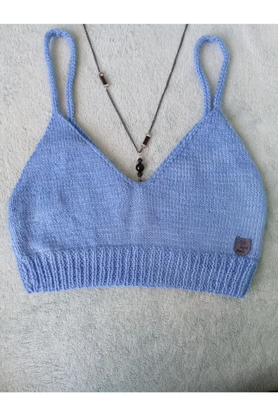 MAM Vip  Handmade Mavi Crop Top Büstiyer - 5