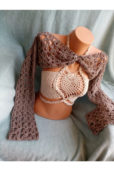 Vip Handmade Bolero Kahverengi İspanyol Kol - 2
