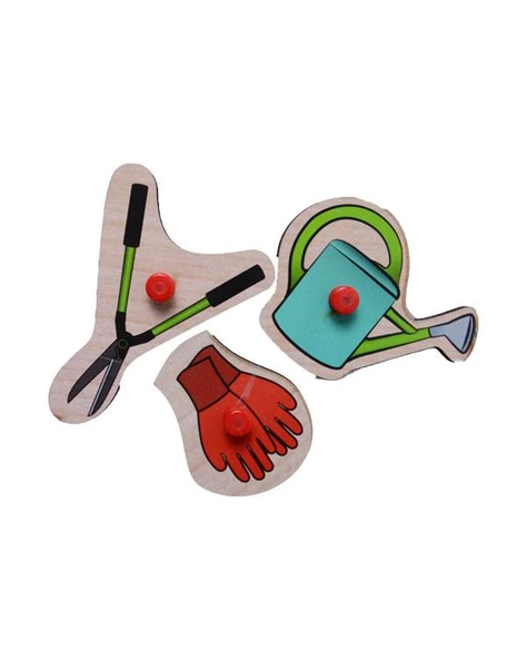 Ahşap Tutmalı Bahçe Aletleri Puzzle ONY139 Playwood - 2