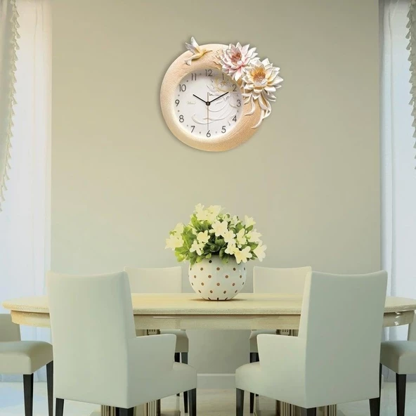 Regal 1008 P Ultıma Çiçek ve Kuş Desenli 40Cm dekoratif duvar saati - Resim 2