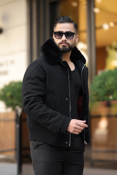 ERKEK YAKASI KÜRKLÜ KAŞE MONT - 2