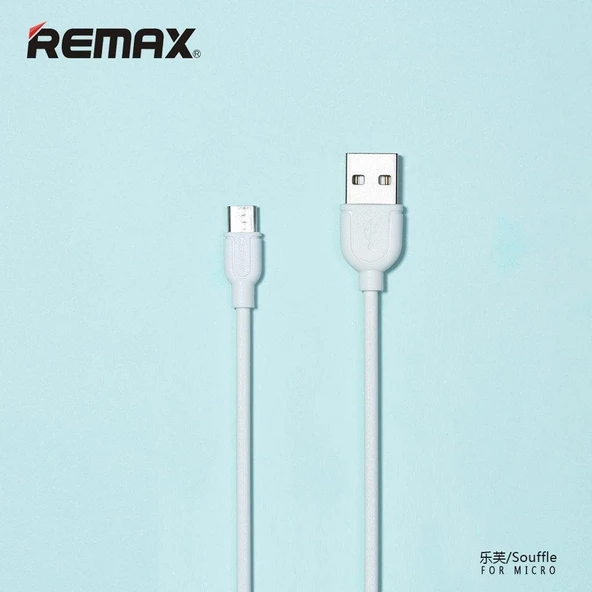 REMAX RC-031m Sufle 100cm Micro Usb 2.1A Hızlı Şarj ve Data Veri Kablosu Beyaz