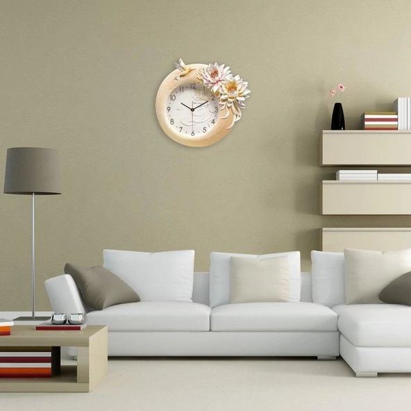 Regal 1008 P Ultıma Çiçek ve Kuş Desenli 40Cm dekoratif duvar saati - Resim 3