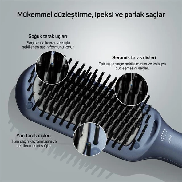 Arzum AR5082-O Superstar Pro Saç Düzleştirici Fırça- Okyanus - 6