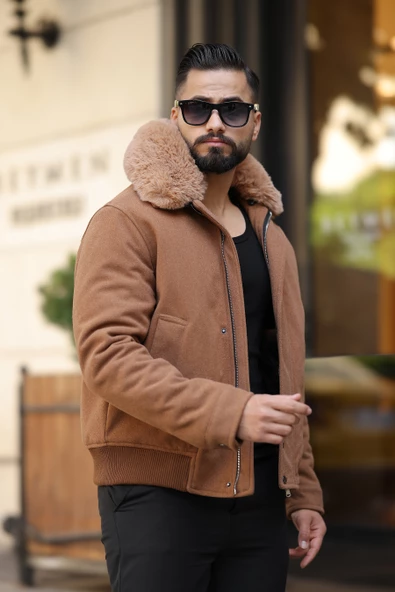 ERKEK YAKASI KÜRKLÜ KAŞE MONT - 7
