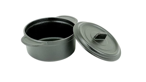 Taşev T1794 Caste Mini Güveç Döküm Tencere Mat siyah 10 cm - 2