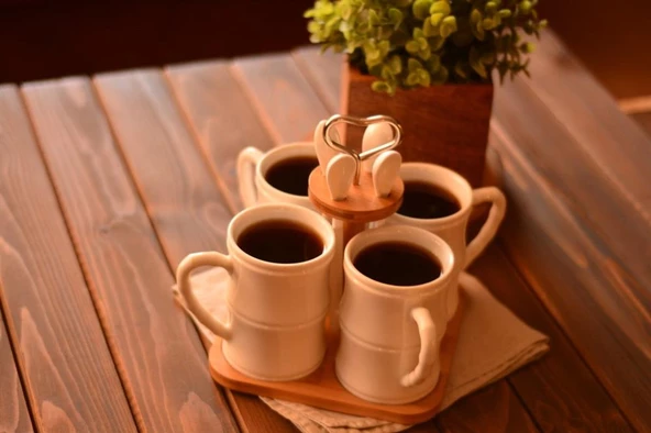 Bambum B0919 Fuedo- 4 Parça Kupa Seti - Porselen kupa bardak seti takımı - 2