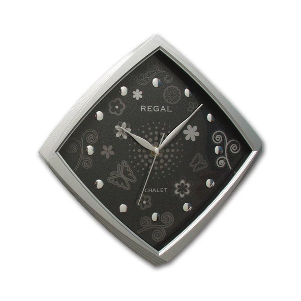 Regal 0434 SB Basamaklı Köşeli Çiçekli Kadran Duvar Saatı ürün görseli 1