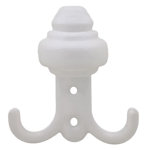 5 Adet Beyaz Vestiyer Askı Duvar Askısı Dolap Elbise Kıyafet Çanta Mobilya Askılığı Alia Beyaz Metal - 6