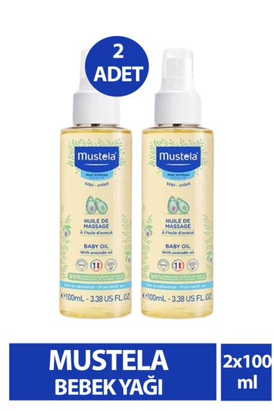 Mustela Baby Massage Oil Nemlendirici ve Rahatlatıcı Bebek Yağı 100 ml 2 Adet