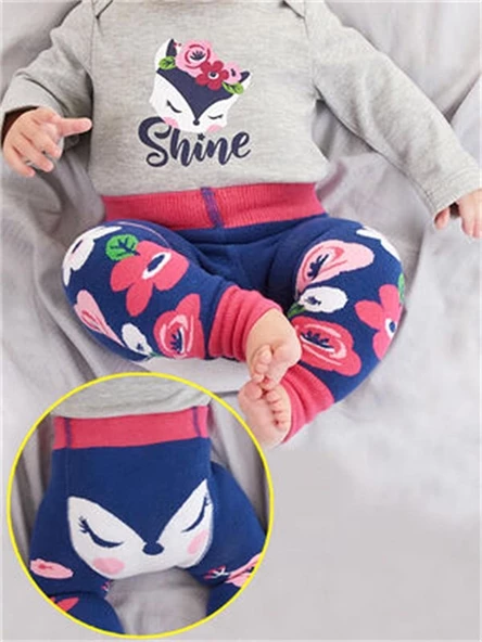 Denokids Kız Bebek Tilki Tayt Pantolon Cff-22S1-163