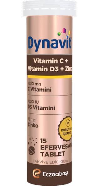Dynavit Vitamin C + Vitamin D3 + Çinko 15 Efervesan Tablet