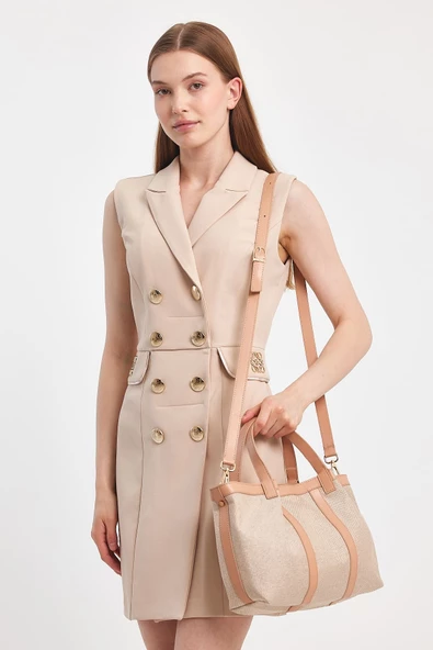 Noche Bag - Havana Model Kumaş Detaylı Kadın El Çantası - 9