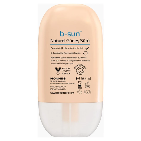 b-good b-sun Spf 50 Tinted Natural Güneş Sütü 50 ml - 2
