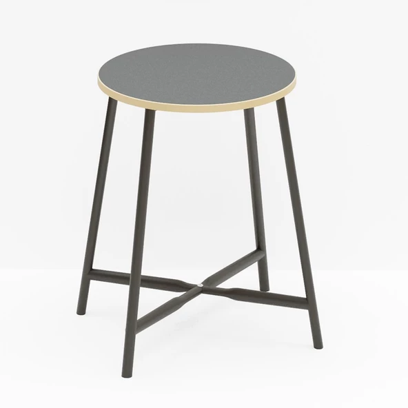 Eportatif Mutfak Masası Oval Tabure Takımı Masa Sandalye Takımı Füme 1475 - Resim 8