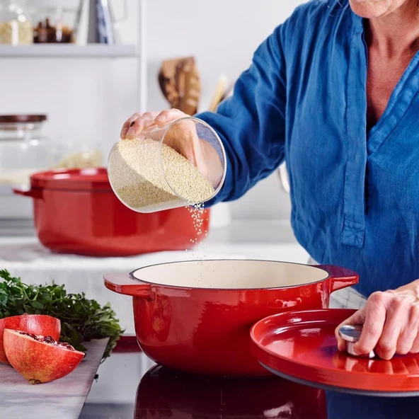 KitchenAid CC006063-001 5.6 Litre 30 cm. Oval Döküm Demir Tencere - Kırmızı - 7