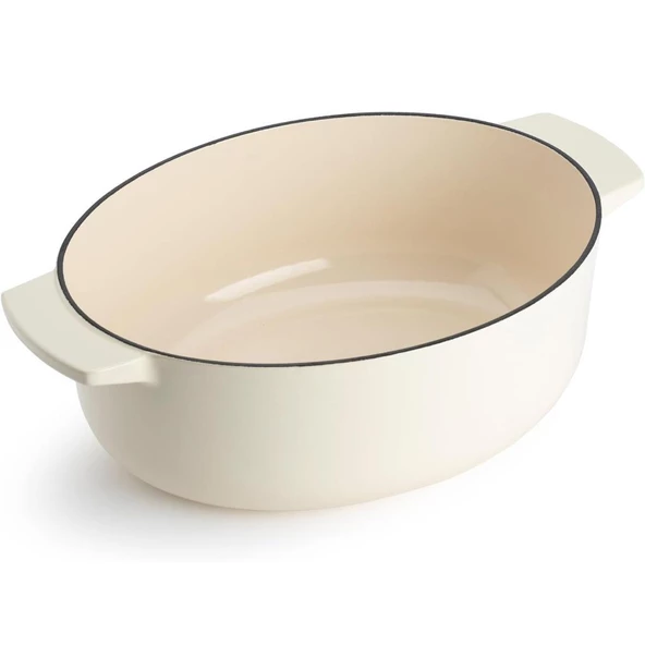 KitchenAid CC006062-001 5.6 Litre 30 cm. Oval Döküm Demir Tencere - Krem - 2