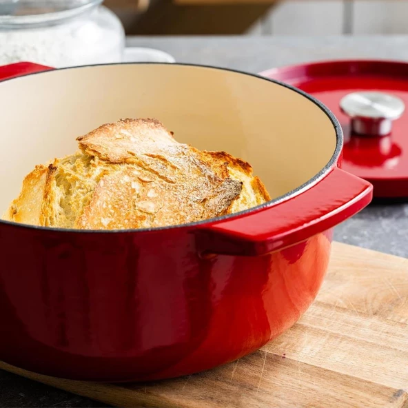 KitchenAid CC006063-001 5.6 Litre 30 cm. Oval Döküm Demir Tencere - Kırmızı - 6