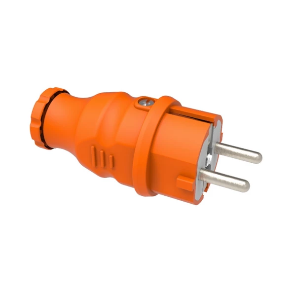 Bemis IP44 Monofaze Kauçuk Düz Fiş 1x16A Turuncu BV4-1402-2011