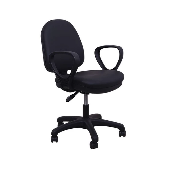 Worky Siyah Deri Ofis Çalışma Koltuğu - Resim 3