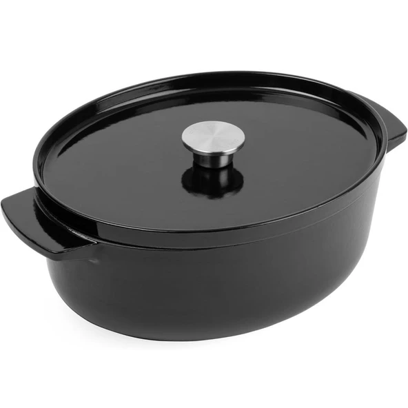 KitchenAid CC006064-001 5.6 Litre 30 cm. Oval Döküm Demir Tencere - Siyah