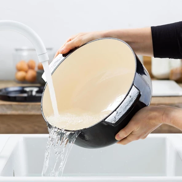 KitchenAid CC006064-001 5.6 Litre 30 cm. Oval Döküm Demir Tencere - Siyah - 8