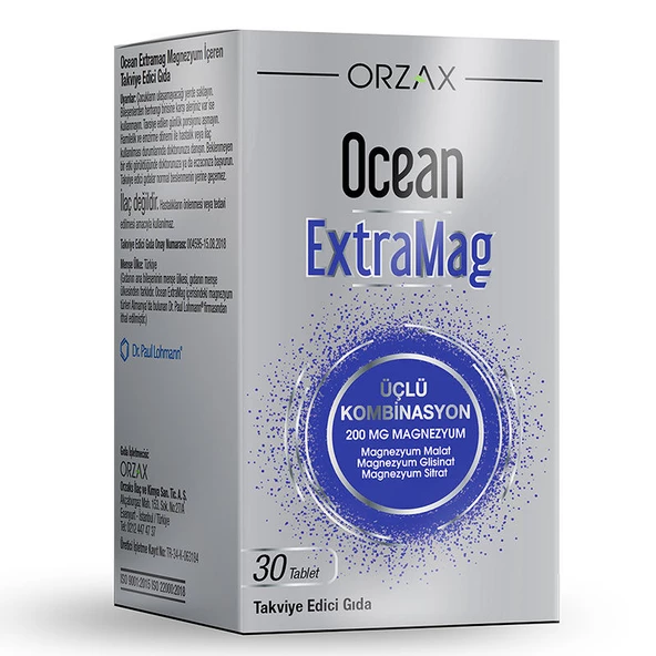 Orzax Ocean ExtraMag Üçlü Kombinasyon 30 Tablet ürün görseli