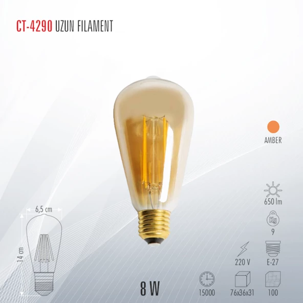 CATA CT-4290 UZUN FILAMENT LED AMPUL