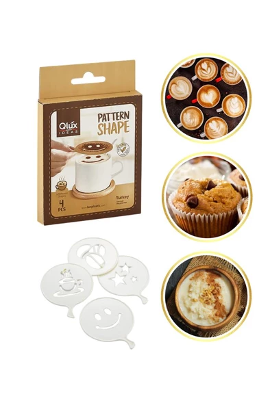 12'li Silindir Muffin Kek Kalıbı ve Pasta Süsleme Şablonu, Kahve, Tatlı Şekillendirici Süsleme Aparatı İkili Set - 2