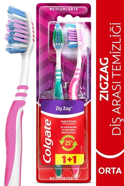 Colgate Zigzag Diş Arası Temizliğiorta Diş Fırçası 1+1