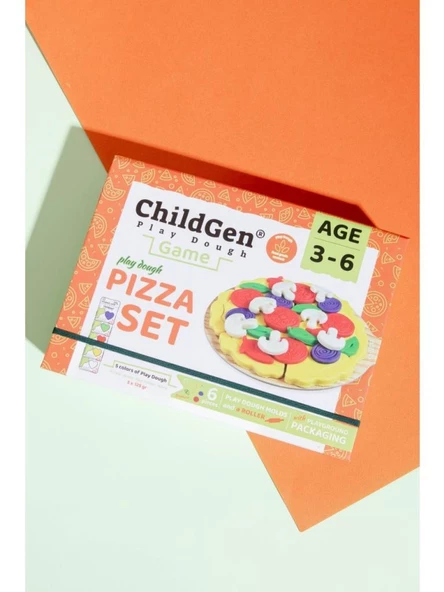 ChildGen Sahneli Pizza Oyun Hamuru Seti - Resim 4