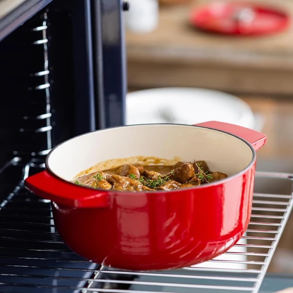 KitchenAid CC006057-001 3.3 Litre 22 cm. Döküm Demir Tencere - Kırmızı - 6