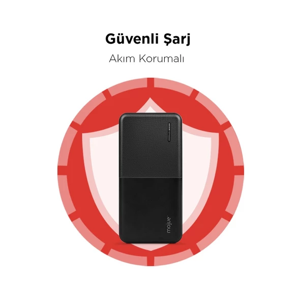 Mojue by ttec PB09 20.000mAh USB-C Akım Korumalı Üç Şarj Çıkışlı LED Pil Göstergeli Powerbank - 10