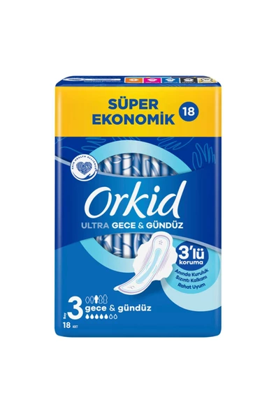 Orkid Ultra Extra Anne Kız Gece Hijyenik Ped 18'li - 3