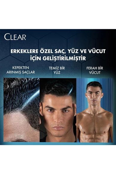 Clear Men 3 In 1 Şampuan & Duş Jeli Arındırıcı Kömür Saç Yüz Vücut Için 350 ml - 4