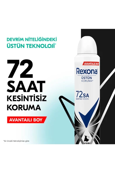 Rexona Kadın Sprey Deodorant Invisible Beyaz Iz Sarı Leke Karşıtı 72 Saat Kesintisiz Üstün Koruma 20 - 3
