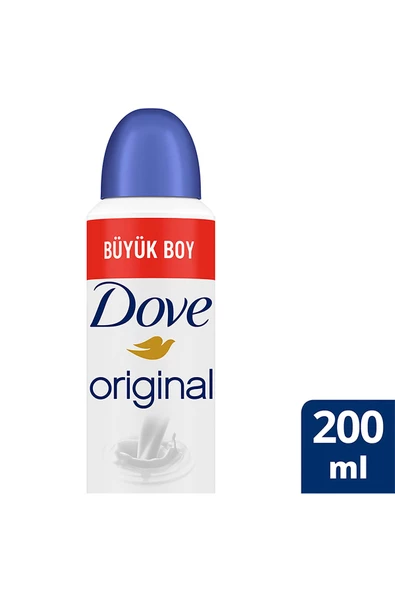 Dove Kadın Sprey Deodorant Original 1/4 Nemlendirici Krem Etkili Büyük Boy 200ml X1 Adet