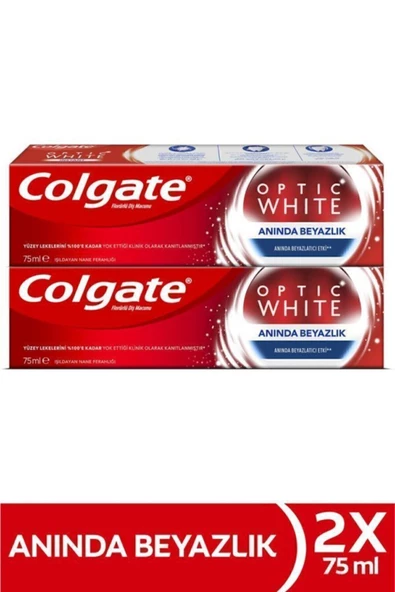 Colgate Optic White Anında Beyazlık Anında Beyazlatma Etkisi Beyazlatıcı Diş Macunu 2 X 75 ml
