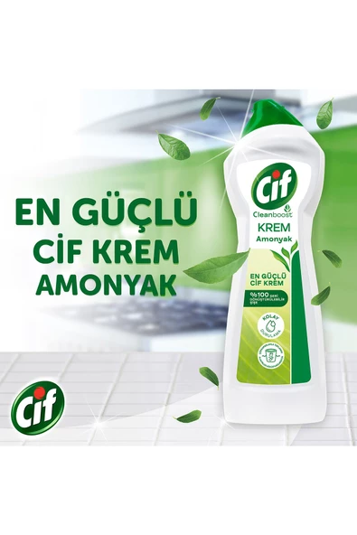 Cif Krem Yüzey Temizleyici Amonyaklı Yağ Ve Kireç Sökücü Leke Çıkarıcı 750 ml 1 Adet - 6