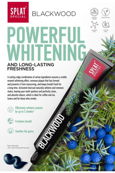 Splat Blackwood Whitening Bitkisel Diş Macunu 75 Ml X 2 Adet - 4