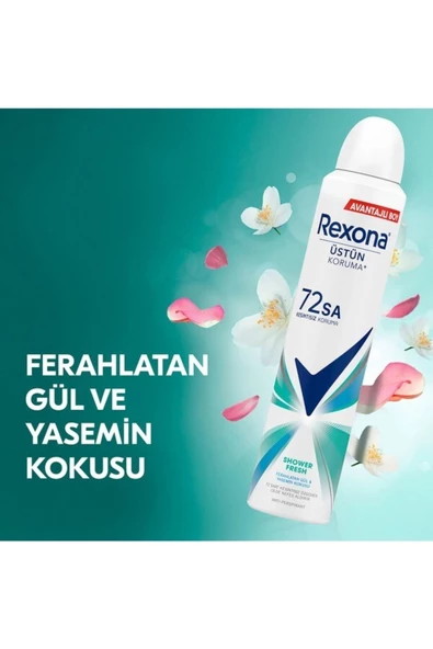 Rexona Kadın Sprey Deodorant Shower Fresh 72 Saat Kesintisiz Üstün Koruma 200 Ml