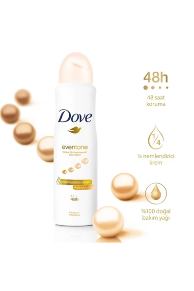 Dove Kadın Sprey Deodorant Eventone 150 ml x2 + Kotex Ped Ultra Normal 8'li - 4