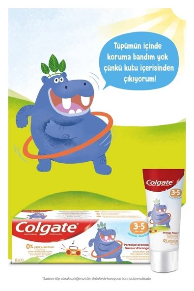 Colgate 3-5 Yaş Portakal Aromalı Florürsüz Çocuk Diş Macunu 60 ml - 2