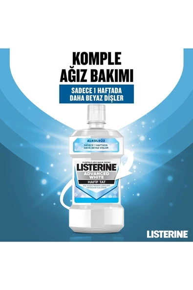 Listerine Advanced White Hafif Tat Ağiz Bakim Suyu 500 ml - 2