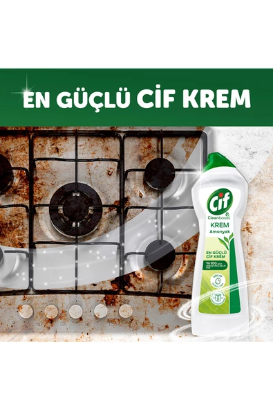 Cif Krem Yüzey Temizleyici Amonyaklı Yağ Ve Kireç Sökücü Leke Çıkarıcı 750 ml 1 Adet - 2