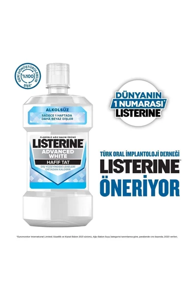 Listerine Advanced White Hafif Tat Ağiz Bakim Suyu 500 ml - 6