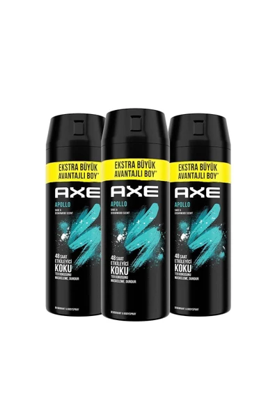 Axe Erkek Sprey Deodorant Apollo 48 Saat Etkileyici Koku 200 ml x3 - 2
