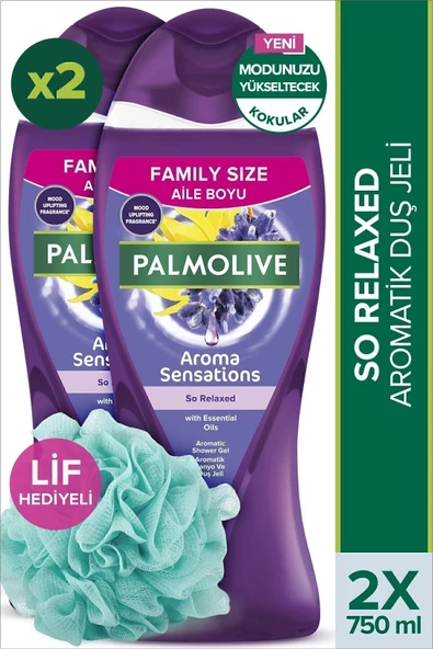 Palmolive Aroma Sensations So Relaxed Aromatik Banyo Ve Duş Jeli 750 ml X2 Adet + Duş Lifi Hediye