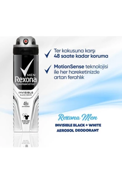 Rexona Men Invisible Black Aerosol 150Ml - 6